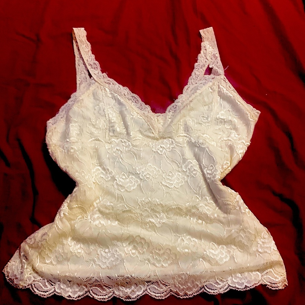 Vintage-white,lace , tank